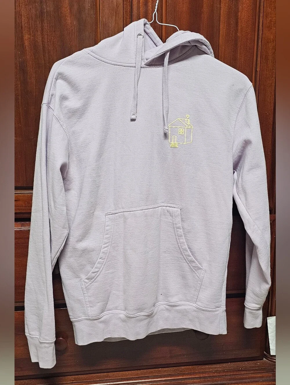 Women's Lavender HARRY STYLES Pullover Hoodie with Yellow House Graphic